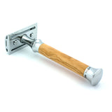 Timor Olivewood Safety Razor, Closed Comb (Designed & Made in Germany)