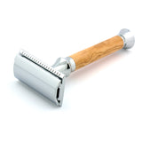 Timor Olivewood Safety Razor, Closed Comb (Designed & Made in Germany)