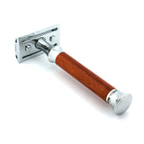 Timor Padauk Wood Safety Razor, Closed Comb (Designed & Made in Germany)