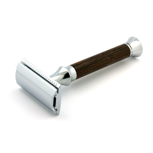 Timor Wenge Wood Safety Razor, Closed Comb (Designed & Made in Germany)