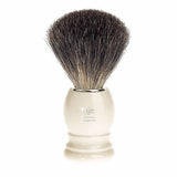 HJM Shaving Brush Pure Black Badger, Imitation Ivory Handle