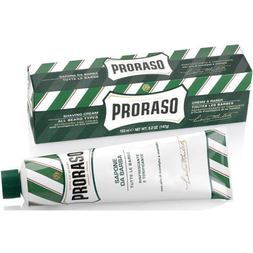 Proraso "Green" Shaving Cream Tube with Eucalyptus Oil & Menthol- New Formula