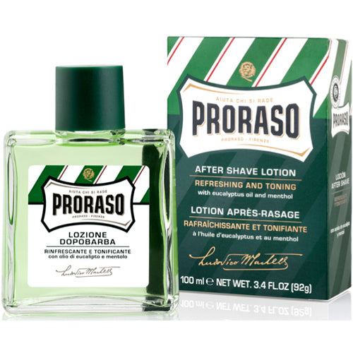 Proraso "Green" After Shave Lotion with Eucalyptus Oil & Menthol- New Formula