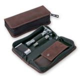 DOVO Safety Razor, Klipette & Manicure Set, Cowhide Leather
