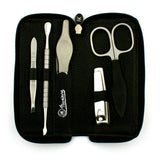 Hans Kniebes 5 Piece Manicure Set with Clipper, in Leather-Zipper Case