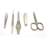 Hans Kniebes 5 Piece Manicure Set with Clipper, in Leather-Zipper Case