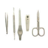 Hans Kniebes 5 Piece Manicure Set with Clipper, in Leather-Zipper Case