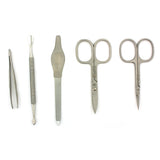 Hans Kniebes 5 Piece Manicure Set, in Leather-Zipper Case