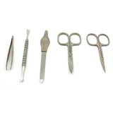 Hans Kniebes 5 Piece Manicure Set, in Leather-Zipper Case
