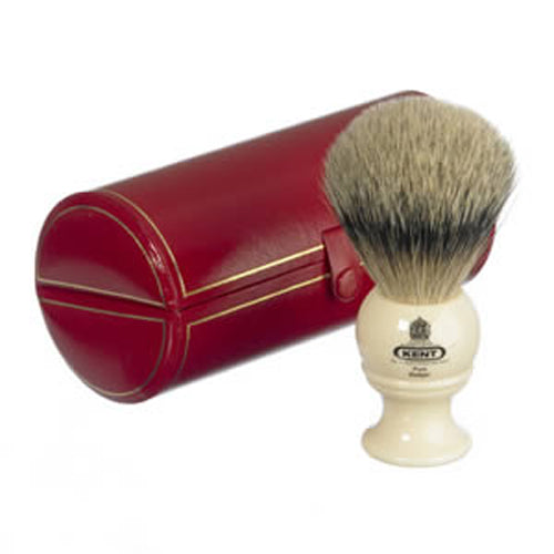 Kent BK4 Pure Silver Tip Badger Shaving Brush, Medium, Ivory