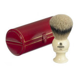 Kent BK8 Pure Silver Tip Badger Shaving Brush, Large, Ivory