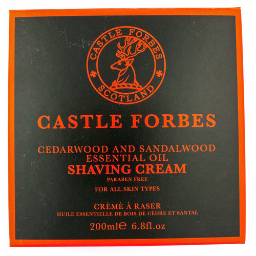 Castle Forbes Cedarwood and Sandalwood Essential Oil Shaving Cream, 200ml