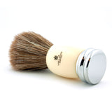 Vie-Long Brown Horse Hair, Ivory Acrylic and Silver Shaving Brush